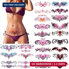 24 Sheets Belly Temporary Tattoos Heart Navel Waterproof Body Stickers