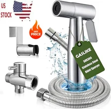 Toilet Shattaf Adapter Hose Bidet Spray Stainless Steel Handheld Shower Head US