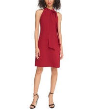 Vince Camuto Womens Bow Neck Halter Sheath Dress
