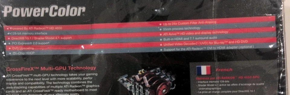 PowerColor ATI Radeon HD 4650 PCI E 1 GB GDDR3 Video Graphic Card New - Image 4 of 4