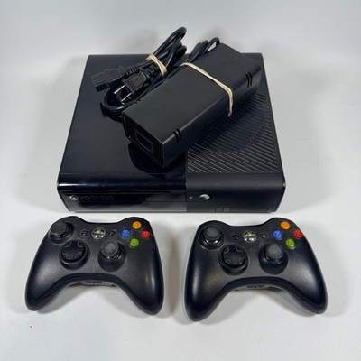 Xbox 360 E Console Black Model 1538 Bundle 2 Controllers & Power Adaptor