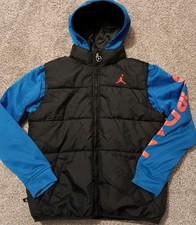 Air Jordan Jumpman Therma-Fit Puffer Vest Youth Medium Full Zip Blue Black