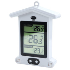 Digital White Greenhouse Thermometer – Stylish Weatherproof Max Min Thermometer