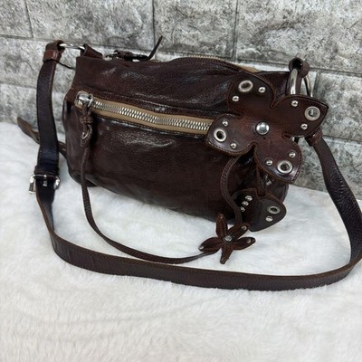 Miu Miu Archive 00s Shoulder Bag Dark Brown Leather Flower Miu Miu Archive 00s Shoulder Bag Dark Brown Leather Flower