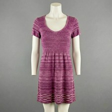 Retro Target Purple Knit Midi Dress XXL | Soft Stretch Short Sleeve Dress