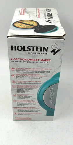 Holstein Housewares 2 Section Omelet Maker Stainless Steel Non Stick Coating - Picture 3 of 4