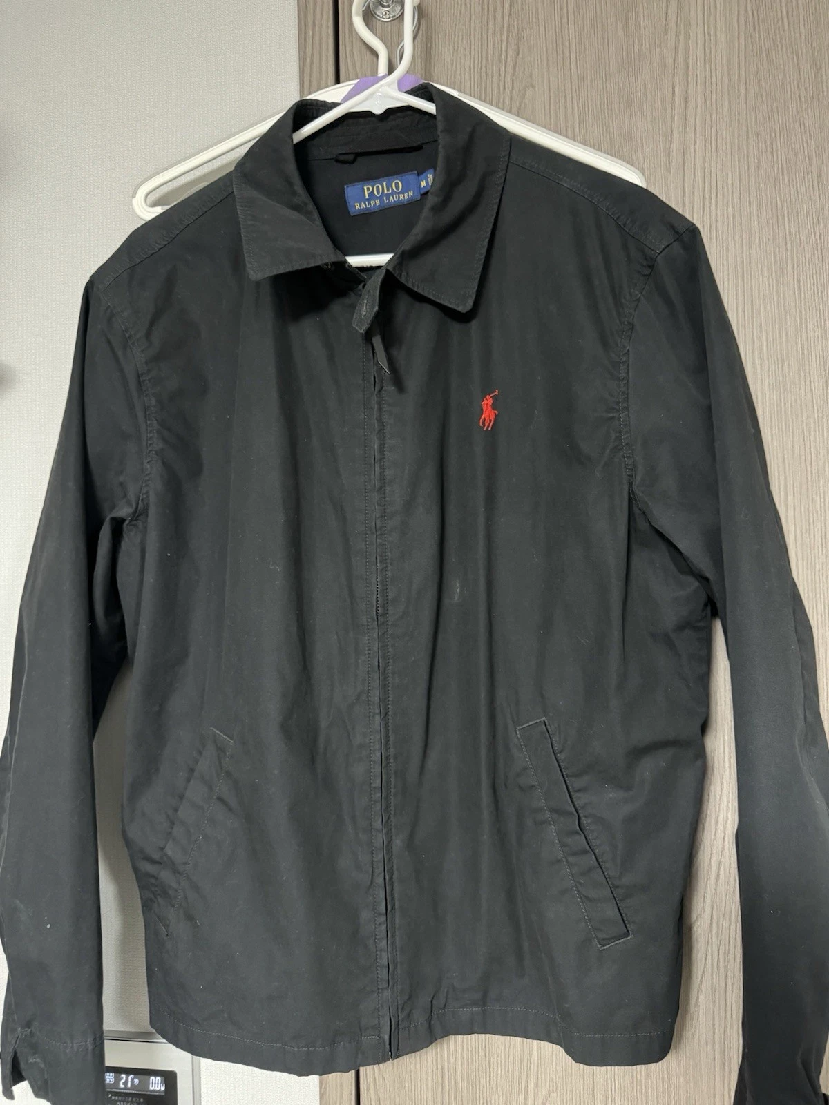 Polo Ralph Lauren Men's Black Full Zip Harrington Jacket Twill Point Collar M image 1