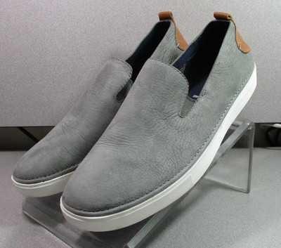 253767 PF50 NOAH MENS SHOES SIZE 10.5 SLIP ON GRAY LEATHER  Johnston & Murphy
