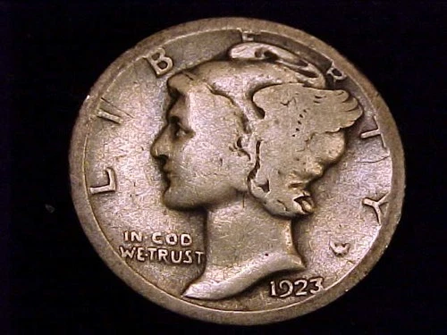 1923-S  Mercury Dime, a Good Grade Coin