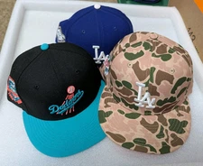New Era L.A. Dodgers set of 3 baseball fitted Cap Size 7 3/8
