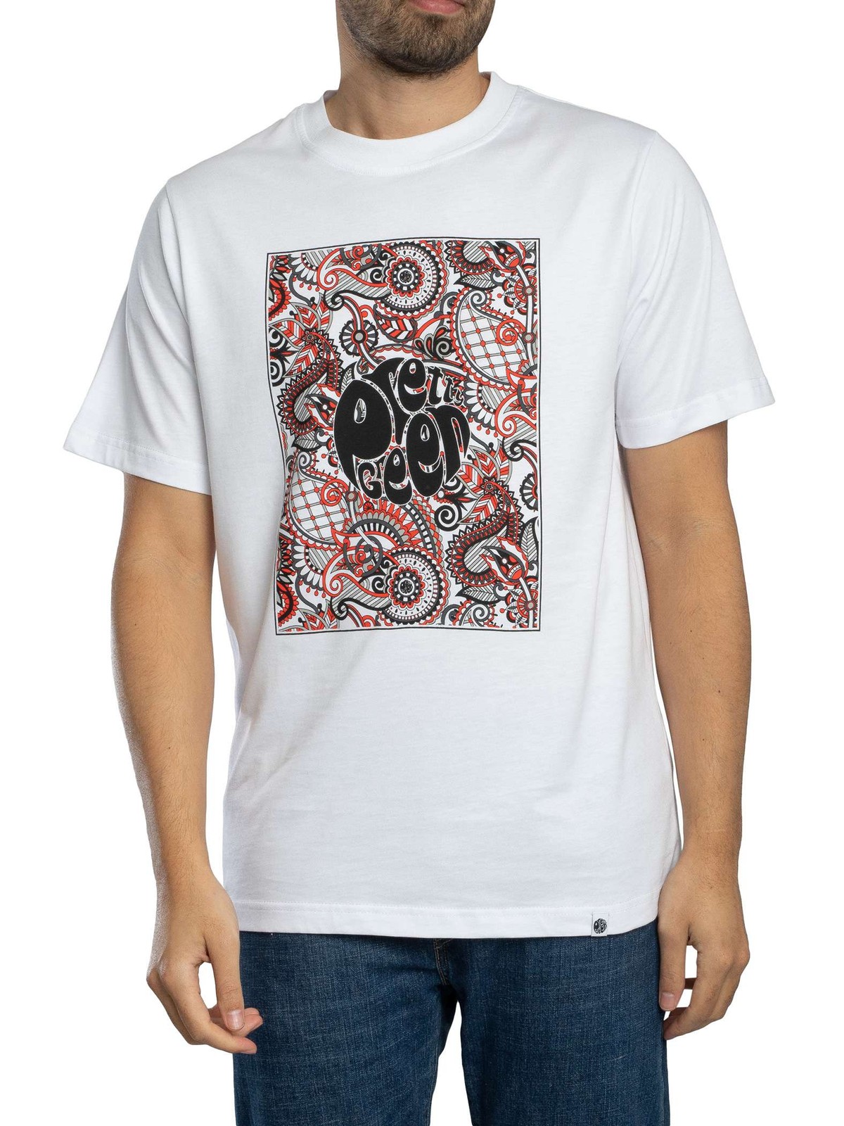 Pretty Green Resonance Box Logo T-Shirt, White - M