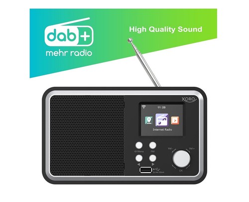 XORO DAB 300 IR WLAN Internet Radio mit DAB+ Bluetooth Wecker USB, UPnP, Schwarz - Bild 3 von 8