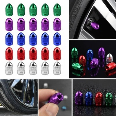4pcs Bullet Tire Valve Caps Dust Cover Screw On For Car Truck SUV Motorcycle