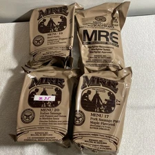 Lot Of 4 MRE U.S. Military Ready to Eat Meals INSP 2025 Menu 17,19,20,24, (Z35)
