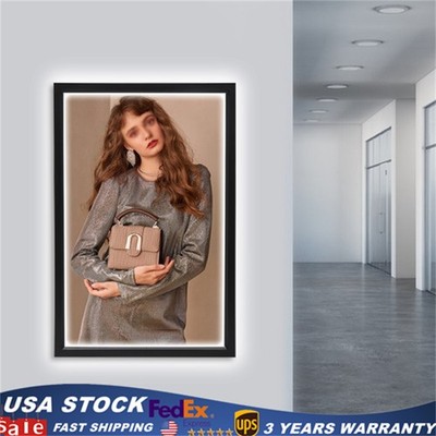 LED Light Box Movie Poster Display 24''x36'' Advertising Frame Store Wall Mount US