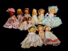 Collection of 9 Vintage Nancy Ann Storybook Dolls  2 type  HTF Bride and Groom