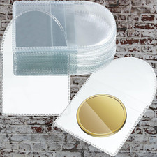 100PCS 2x2Inch Clear Single Pocket Plastic Coin Sleeves Coin Pouches Coin Jewel