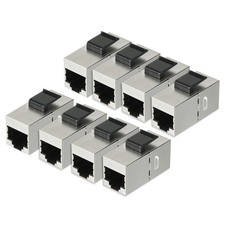 8 Packs CAT6a Key stone Jack RJ45 Couplers Female to Female Straight Shielded