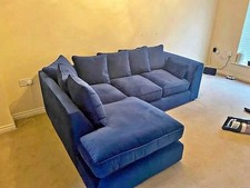 Dylan 3 Seater Right Hand Facing L Shaped Sofa - navy blue