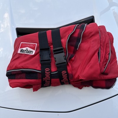 Marlboro Red Sleeping Bag Buffalo Plaid Lining Vintage
