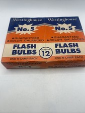 Lot of NOS Vintage Flash Bulbs Westinghouse No.5 Original Box 12 Bulbs