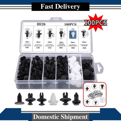 100pc Fits Hyundai Kia Set Bumper Fender Liner Push Type Retainer Clips Fastener