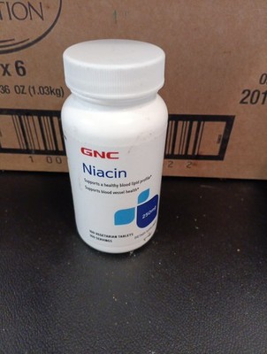 GNC Niacin 500mg, 100 Tablets, Supports Blood Vessel Health