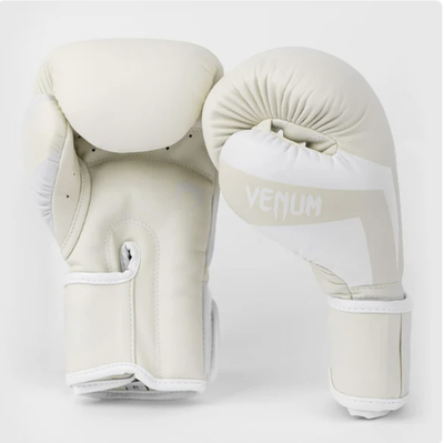 Venum Elite Boxing Gloves 14oz White/Off-White Training MMA