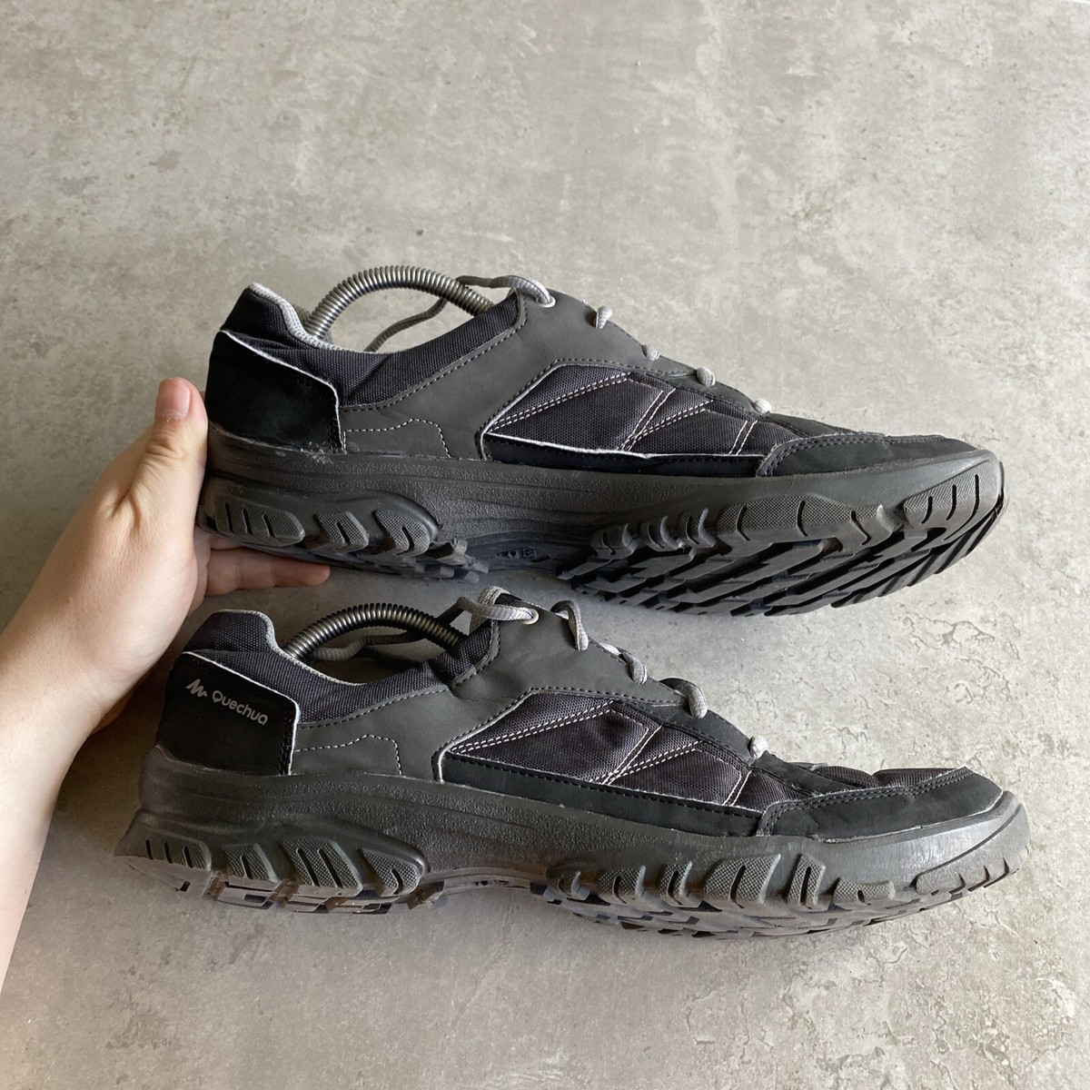 Decathlon Slim Walking Shoes Quechua Decathlon NH100 Black Mens