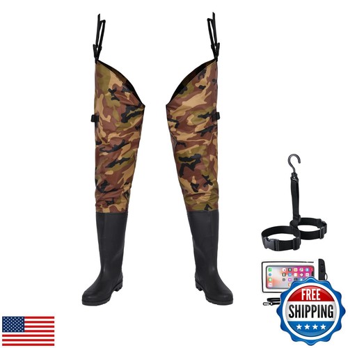 Fishing Hip Waders for Men Women with Boots Waterproof Lightweight 2-Ply PVC/