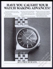 1972 Bulova Accutron Date Day BD watch photo vintage print ad