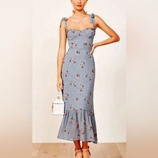 Floral Blue Midi Dress