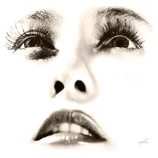 Visage Collection - Barbara Stanwyck  - The Eyes -  24" x 24" Canvas Art Poster