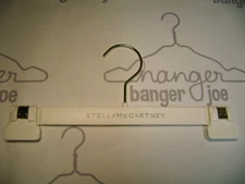 HANGERS STELLA MCCARTNEY 11 3/4"  WHITE PANT SKIRT PINCH GRIP RETAIL SET  40