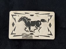 Silver Tone Belt Buckle Chambers Co Made in USA