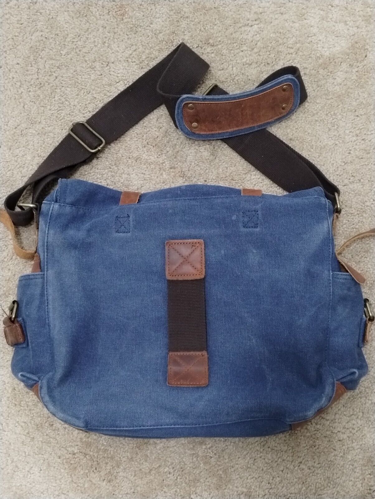 Kattee Military Messenger Canvas & Leather Should… - image 3