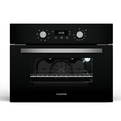 Einbauofen Kompakt Backofen 45 cm 41 Liter 8 Funktionen Abnehmbare Glastür Timer