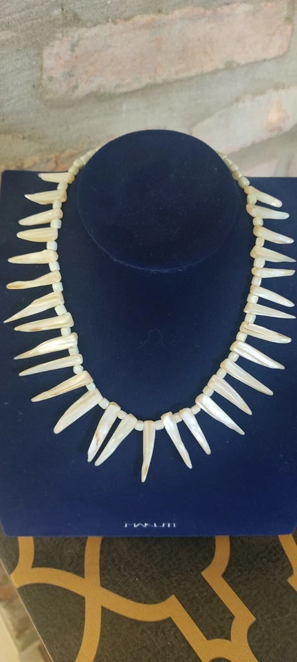 Halskette Collier Spikes Von Perlmutt Schick - Bild 3 von 4