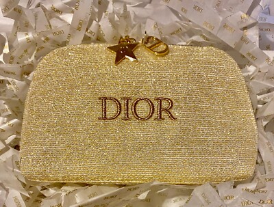 Dior Gold Charm Makeup Beauty Clutch Tasche Limited Edition Brandneu