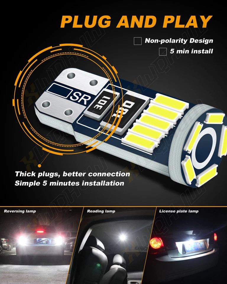 5X Canbus LED Car Interior Inside Light Dome Trunk Map License Plate Lamp Bulb - Image 3 of 4