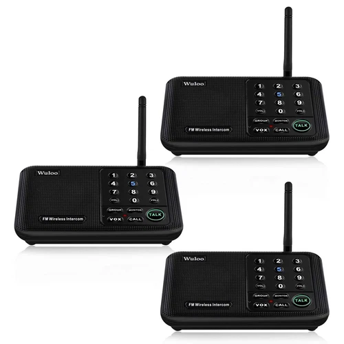Wuloo 10Channel Call ALL FM Wireless Intercom System for Home Room 1Mile Talking