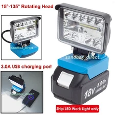 1PCS Work Light Suitable For Makita 18V LXT BL1830 Slider Li-Ion Battery w/USB