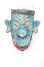 Wooden Mask 1900s Old Vintage Handcrafted Home Wall Decor Collectible