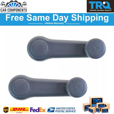 TRQ Manual Window Crank Gray LH Driver RH Passenger Side Pair for Accent Elantra