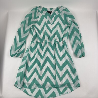 My Michelle Dress Womens 12 White Green Chevron Long Sleeve Lined Vneck | eBay My Michelle Dress Womens 12 White Green Chevron Long Sleeve Lined Vneck | eBay