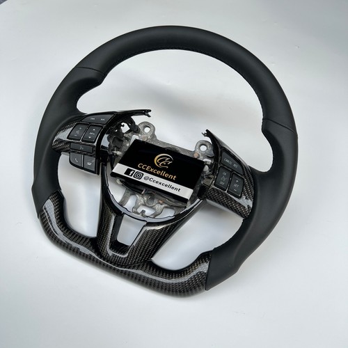For 2013-2016 Mazda 3 2 Axela CX-5 CX-3 MX5 Carbon Fiber Leather Steering Wheel - Picture 3 of 9