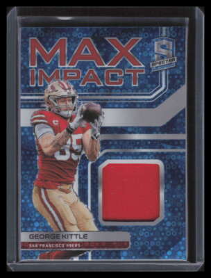 2022 Panini Spectra Max Impact Materials Neon Blue 1 George Kittle Jersey 58/60