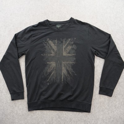 Pepe Jeans Sweatshirt Mens 2XL XXL Black UK Flag Crew Neck Fleece Long Sleeve