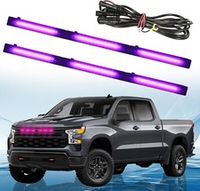 Rgb Led Front Grille Lights For 2022-2025 Silverado 1500 Wt Custom Trail Boss