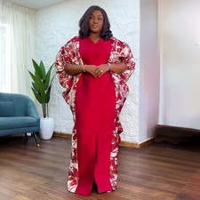 African Dashiki Long Dress Abaya Women Kaftan Printed Loose Robe Formal Cocktail